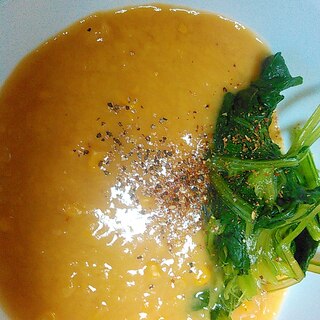 小松菜とコーンたっぷりスープのワンプレート